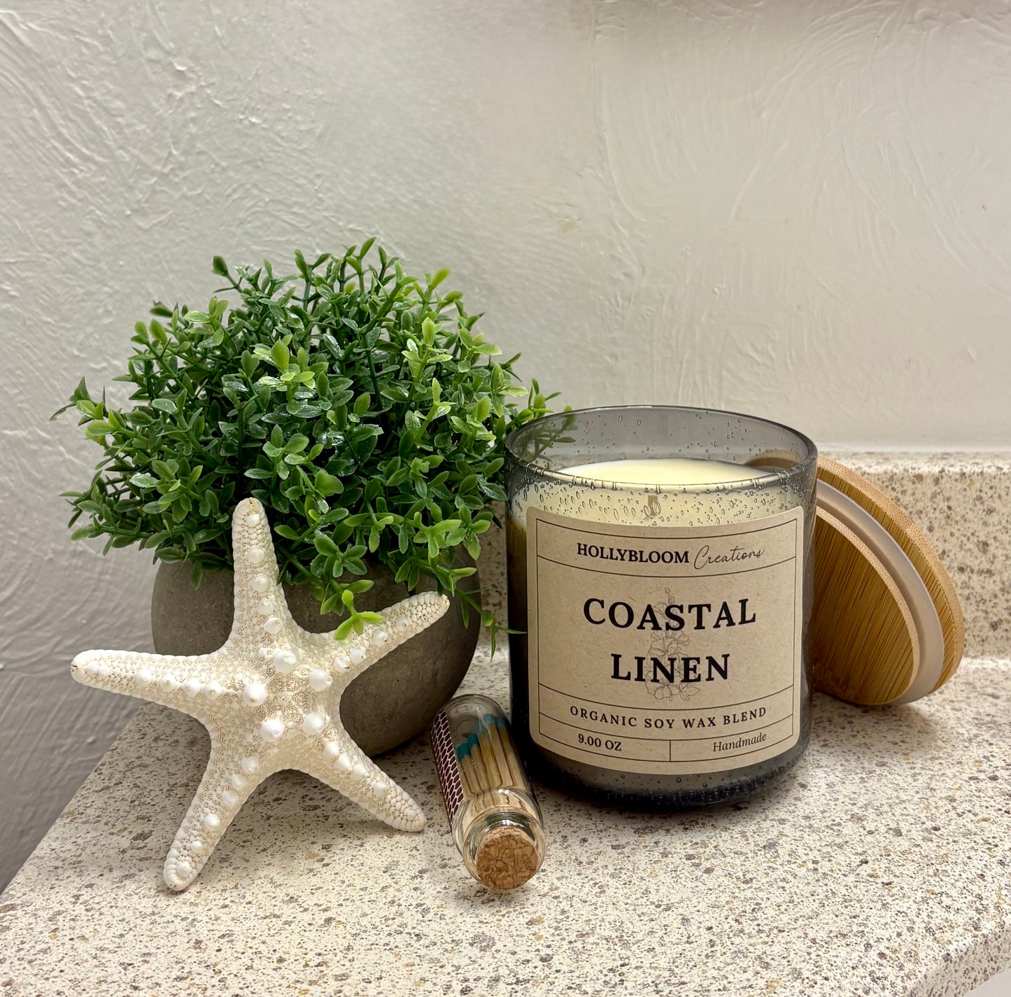 Stone Bubble Glass Tumbler Candle 9 oz