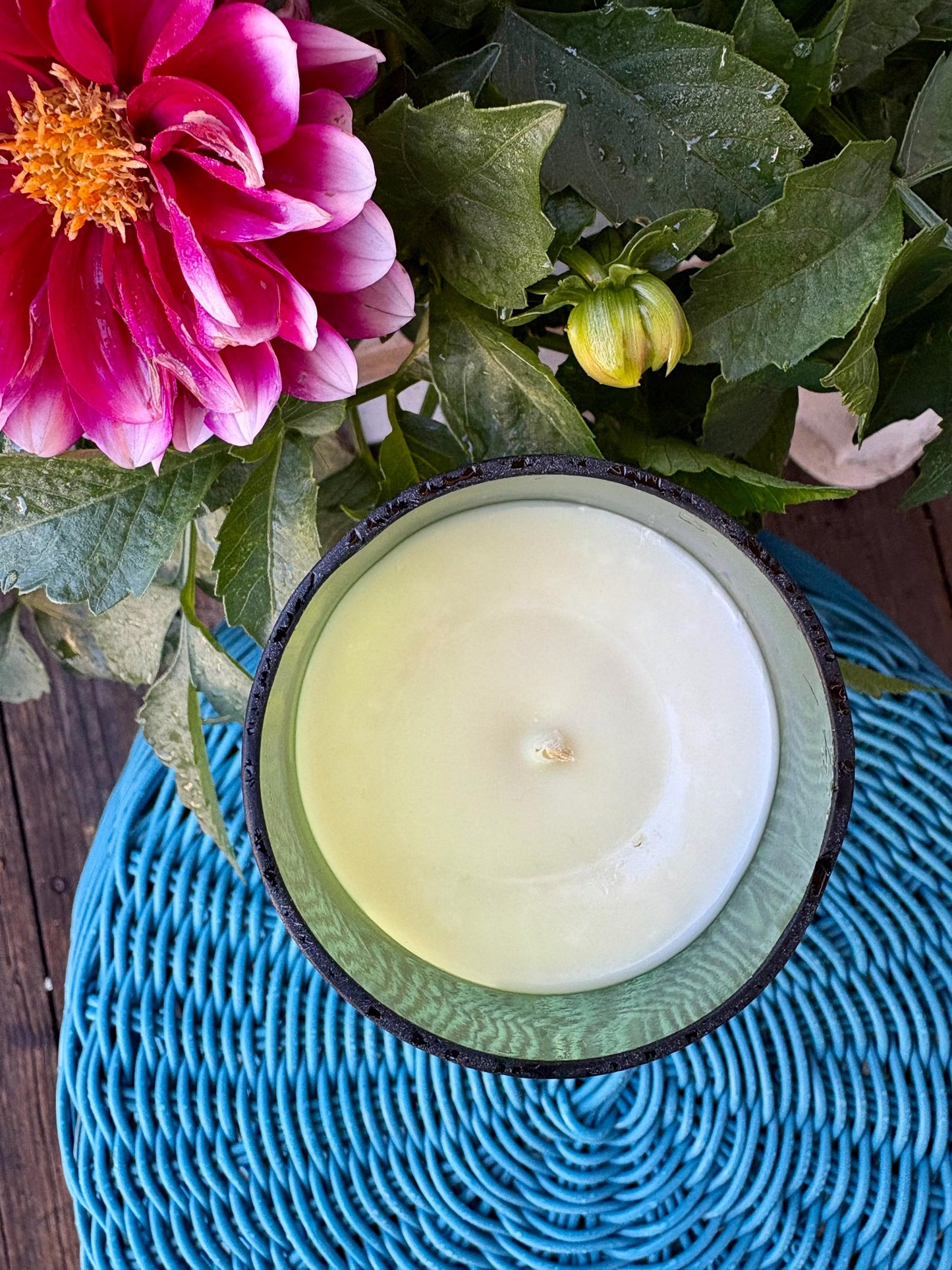 Lychee Breeze - Upcycled Wine Bottle Candle