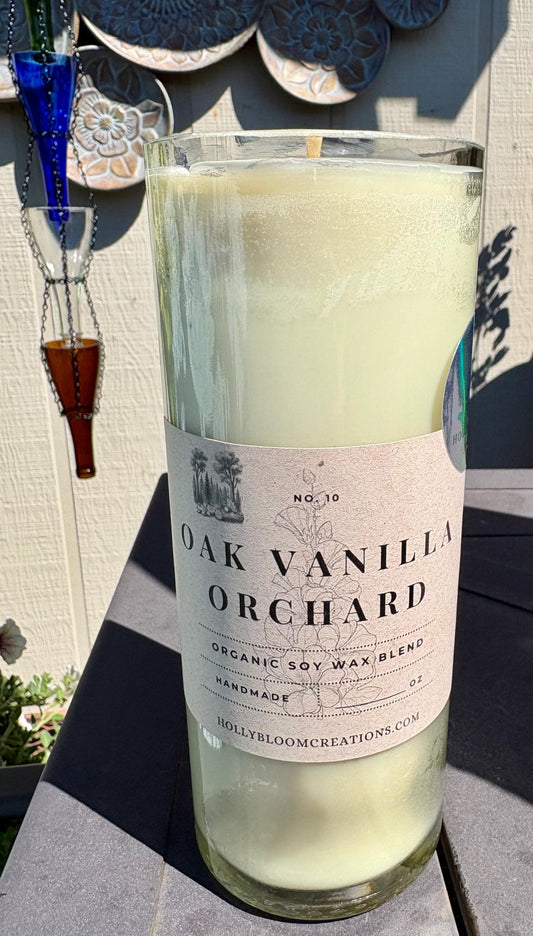 Oak Vanilla Orchard - Upcycled Wine Bottle Candle