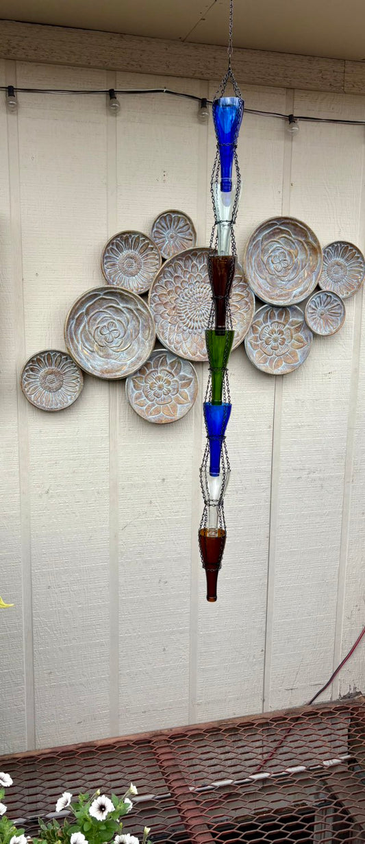 Wine Bottle Rain Chain & Garden Decoration Style 1
