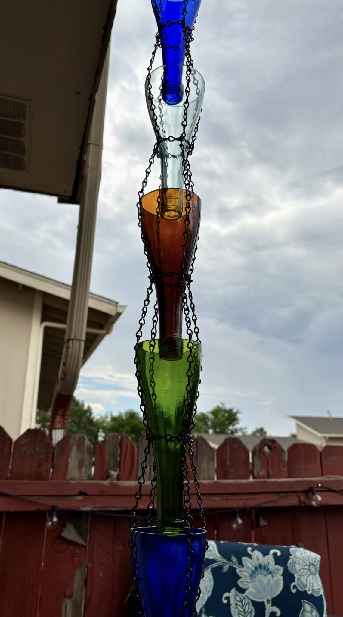 Wine Bottle Rain Chain & Garden Decoration Style 1